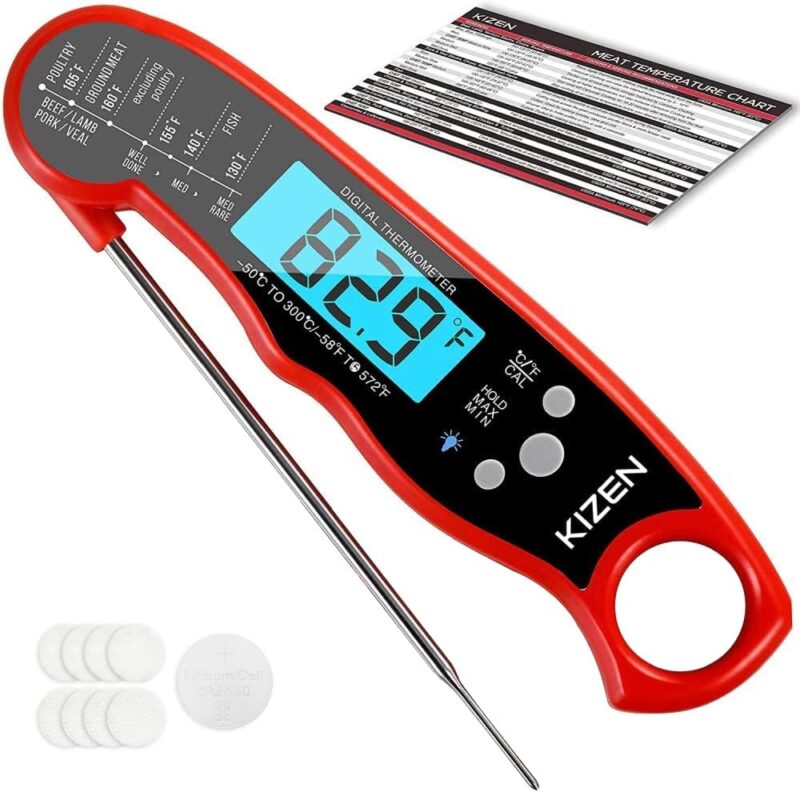 Kizen® Digital Meat Thermometer with Probe Red Black