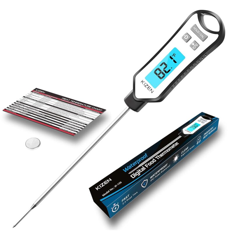 Kizen® IP109 Waterproof Meat Thermometer with Long Probe