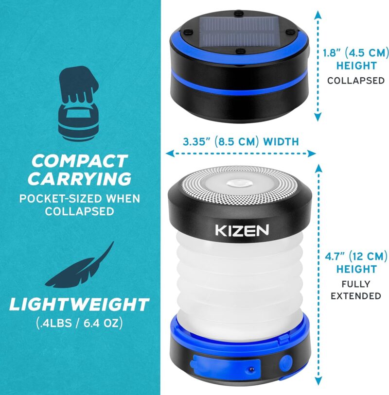 Kizen® Solar Lantern Collapsible LED Camping Lantern